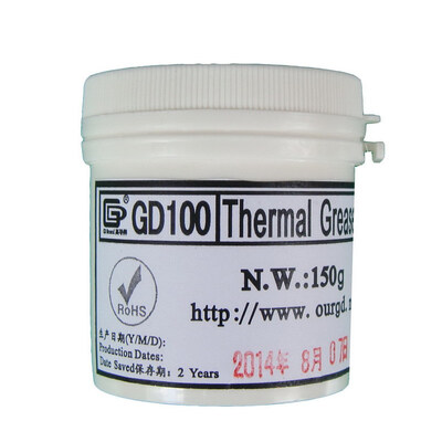 

GD Brand GD100 Thermal Paste Grease Silicone Heat Sink Compound White Net Weight 150 Grams For CPU Cooler Fan Can Packaging CN150