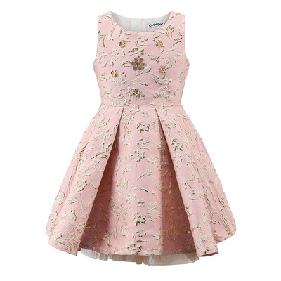 

Girls 5 Metal Flowers Appliques Pink Princess Party Dresses Formal Teal Blue Dress up Fall Clothes for Kids 6 8 10 Years Old