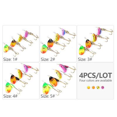 

2PcsLot Mepps Spinner Bait Size 12345 Fishing Lures Spoon With Treble Hook Hard Fake Fish Metal Lures Set