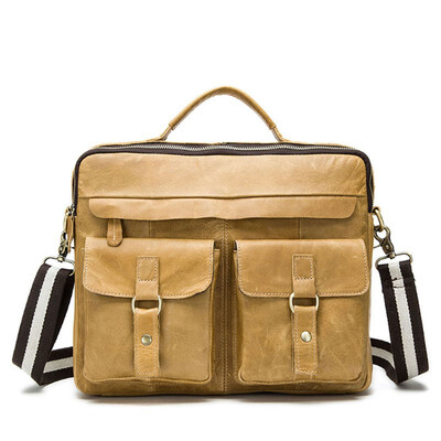 

135 Inch Men Vintage Leather Messenger Shoulder Bag Business Laptop Briefcase Handbag Retro Satchel Crossbody Pack