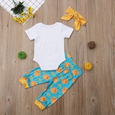 

3PCS Newborn Infant Baby Girl Outfits Clothes Set Romper BodysuitPants Leggings