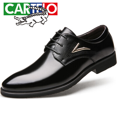 

CARTELO crocodile CARTELO British leather business casual shoes low to help mens leather shoes workplace simple tie single leather shoes 1009 black 44