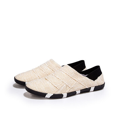 

New summer linen mens shoes personality fashion Korean mens peas shoes old Beijing canvas shoes tide shoes casual shoes