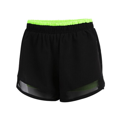 

Womens new double layer with lined sports shorts stretch fitness running yoga hot pants