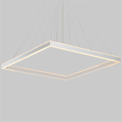 

Baycheer HL487474 1575"Wide White Light Aluminum Slim Cubed LED Hanging Light
