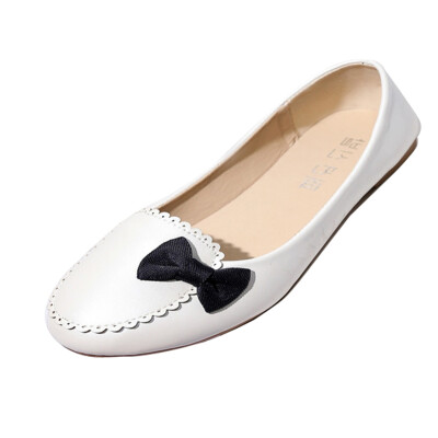 

Women Round Toe Bow Knot Flats Shoes Ballet Walking Slip On Casual Oxford