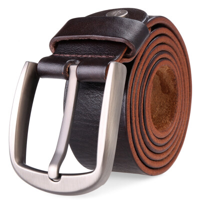 

Cattle Men's Belt Belt Buckle Trousers Pants Leather Casual Cushion Leather Celt Leather 1211 Elegant Black