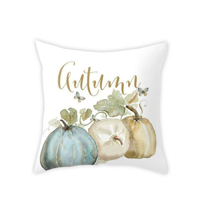 

Watercolor Pumpkin Throw Pillow Covers Halloween Thanksgiving Day Cotton Linen Car Sofa Pillowcase Home Decor