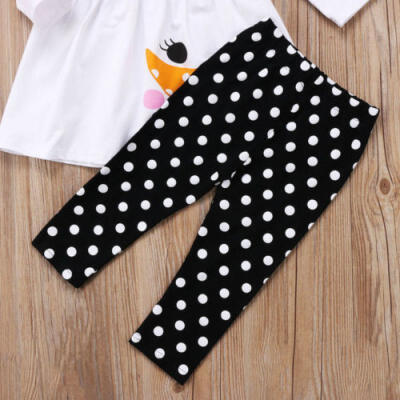 

Toddler Kids Girls Snowman Tunic Tops Dress Dot Pants Leggings Outfits 2Pcs Set