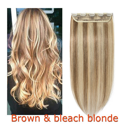 

16-24inch Human Hair 34 Full Head 1 Piece 5 Clips Long Thick Soft Silky Straight for Women Beauty