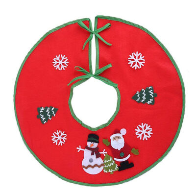 

UpperX 18 inch Red Christmas Tree Skirt Xmas Tree Skirt Base Cover Decorations