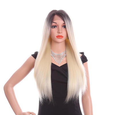 

Yyong 26 Inch T4613 Long Straight Weave Blonde Wig Cosplay Wigs Synthetic Hair Wigs For Women Lace Front Wigs