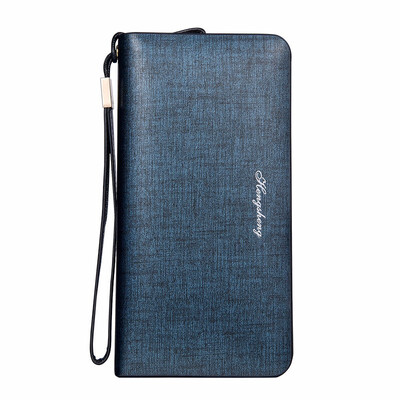 

Purse mens long zipper business handbag Korean version soft leather handbag mens youth fashion mobile phone bag tide