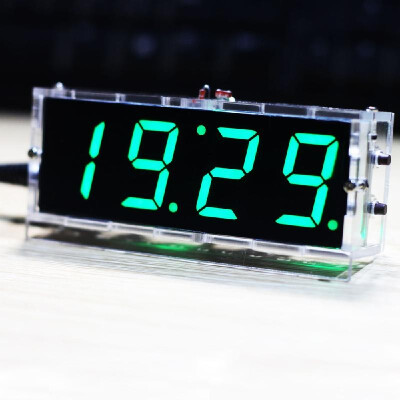 

Digital LED Electronic Clock DIY Kit Light Control Temperature Time Display M6V7Green