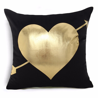

KING&QUEEN Bronzing Cushion Cover LOVE Kiss Cotton Polyester Geometric Printed Lips Home Decorative Pillow Cover Pillowcase