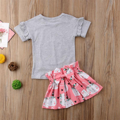 

Infant Kids Baby Girls Bunny Tops T-shirt Bowknot Skirt Dress Outfits Clothes AU