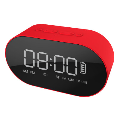 

Lan Yue LEnRuE P1 Bluetooth Speaker Computer Audio Subwoofer Card Wireless Speaker Outdoor Portable Mini Clock Alarm Sound Red