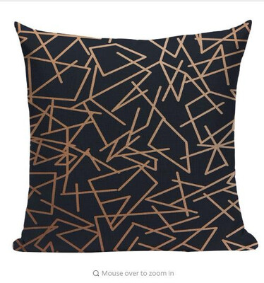 

Geometric Black Blue Cushion Cove Textile Hill Gold Dero Throw Pillows Covers 45Cmx45Cm Square Sofa Bed 3D Throw Pillow Cover