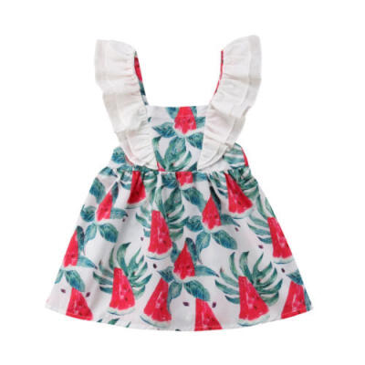 

Summer Princess Baby Kids Girls Toddler Dress Watermelon Clothes DresseAU