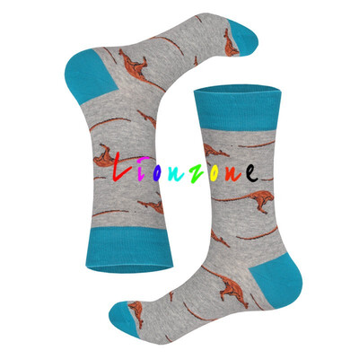 

LIONZONE 2018 New Arrived Happy Socks Neutral Lovers Crazy Animals Cactus Kangaroo Penguin Tiger Design Combed Cotton Socks