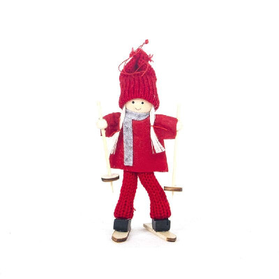 

Christmas Decoration Ski Dolls Xmas Tree Ornaments Mini Snowman Wool Doll Hanging Pendant Party Decor Kids Gift