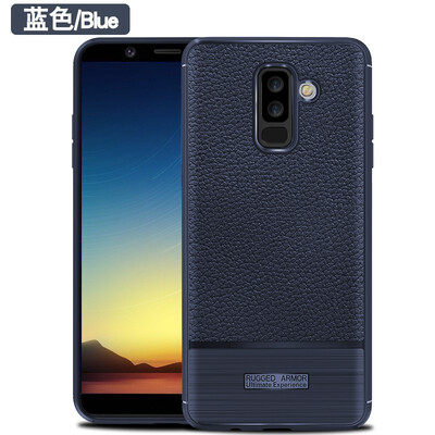 

Fivice Samsung A6 PLUS case Deluxe Silicone Anti-falling Litchi Protector