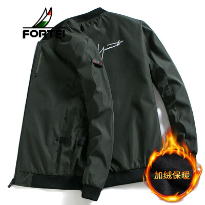 

Fu Yi FORTEI jacket mens jacket 2018 autumn&winter new mens fashion casual Slim warm baseball collar clothes mens trend jacket 8831 black