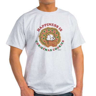 

CafePress - SnoopyHapiness is Christmas Cookies Light T-Shirt - 100 Cotton T-Shirt