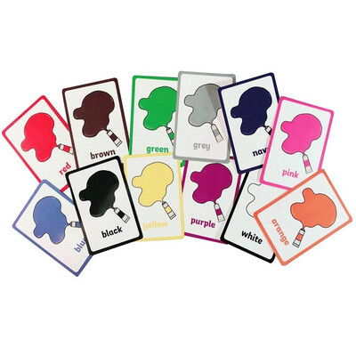 

12 pc-Color Flash Cards-English word learning card&pocket size flash card for Preschool children-English Vocabulary Cards