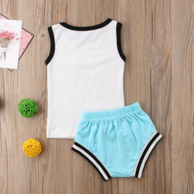 

Newborn Infant Baby Boy Girl Vest TopsShort Pants 2Pcs Outfits Summer Clothes