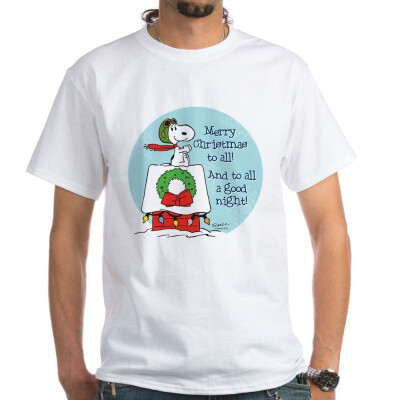 

CafePress - Snoopy Merry Christmas to All White T-Shirt - 100 Cotton T-Shirt White