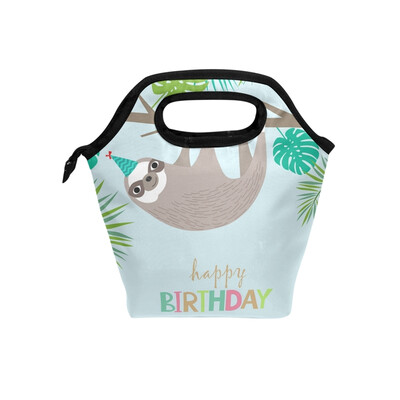 

Lunch Bag Tote Bag Birthday Sloth Travel Picnic Organizer Lunch Holder Handbags Lunch Bag Box for Office