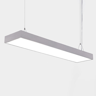 

Baycheer HL487103 Commercial Office Workshop Lighting LED Linear Pendant Lights in Silver Finish Aluminum