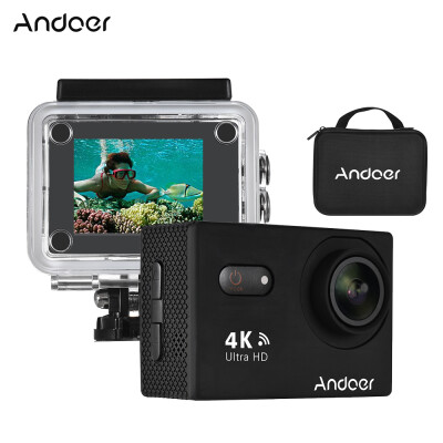 

Andoer AN9000 4K 16MP WiFi Action Sports Camera 1080P FHD 2" Touchscreen 170° Wide Angle Lens with Hard Case Support 4X Zoom Water