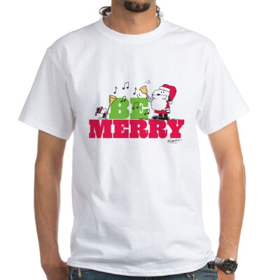 

CafePress Snoopy Be Merry White T-Shirt - 100 Cotton T-Shirt White