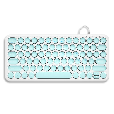 

BOWHW098S-A mute round concave key ultra-thin wired keyboard office notebook portable USB keypad green