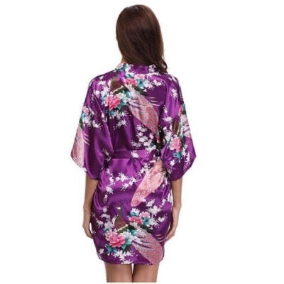 

FLORAL SATIN ROBE Kimono Women Dressing Gown Vintage Wedding Bride Bridesmaid