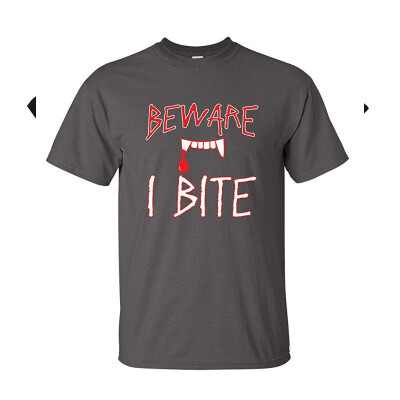 

Beware I Bite Halloween Costume Funny Adult Novelty Adult Halloween T-Shirt