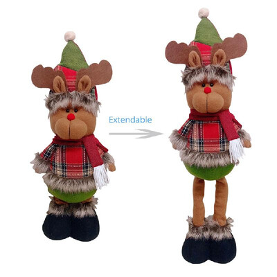 

Christmas Extendable Standing Doll Toy Xmas Party Decorations Ornaments Christmas Gift--Reindeer