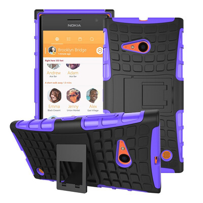 

Fivice Nokia Lumia 730735 Case TPU anti-fall tire pattern back clip bracket phone case