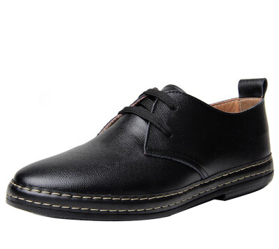 

Men Casual Soft Leather Shoes Lace Up Classic Oxford Dress Formal Driving Flat