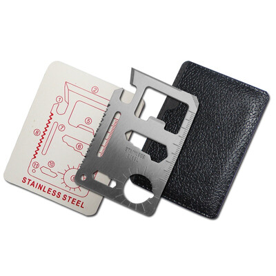 

TaTanice military knife multi-functional camping card life card tool card gift black leather