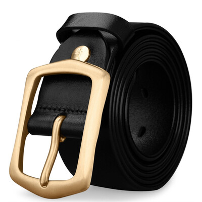 

Cattle Men Men Belt Needle Buckle Cuff Pants Men Casual Copper Button Belt Youth Belt 1850 Elegant Black