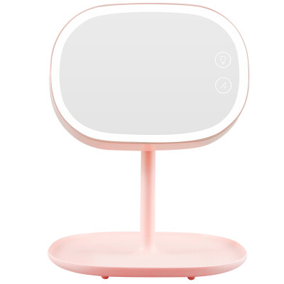 

MECOR Creative gifts LED desktop makeup mirror rechargeable touch switch can be stored 520 gift to send his girlfriend birthday gift lotus pink 8502