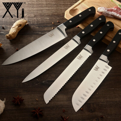

XYj Best Gift 4 Piece Set Kitchen Knife 2018 New Arrival 8" 8" 8" 7" Stainless Steel Knife Chef Slicing Bread Santoku Knives