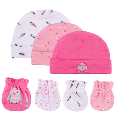 

Kiddiezoom Baby Accessories HatsGloves 0-6M Cotton Newborn For Babies Mitten Caps Print Unisex Boys Girls Infant