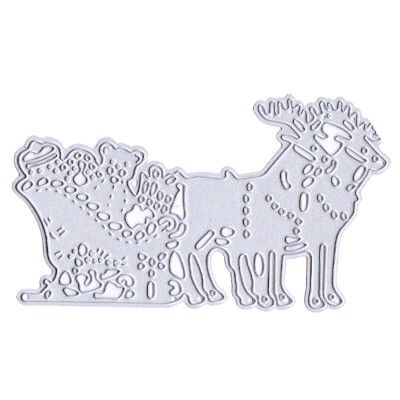 

UpperX Fashion Christmas DIY Gifts Decorative Christmas Embossing Scrapbooking Die Stencils New Deer with Gift Metal Cutting Dies