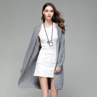 

PREISEI Fashion Spring Autumn Women Casual Loose Knitted Puff Long Sleeve Sweaters Ladies Cardigan Mujer Feminino