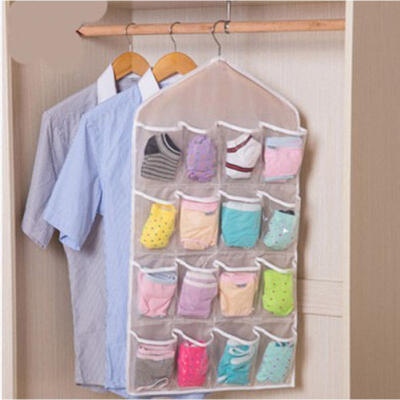 

Rack Storage Closet Wardrobe Hanging Shelf Organizer 16-Pockets for Clothes Sock