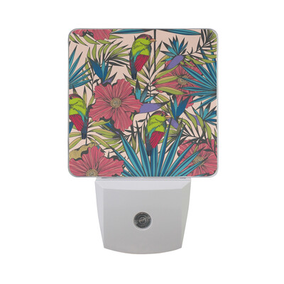 

ALAZA LED Night Light With Smart Dusk To Dawn SensorTropical Palm Leaves Plug In Night Light